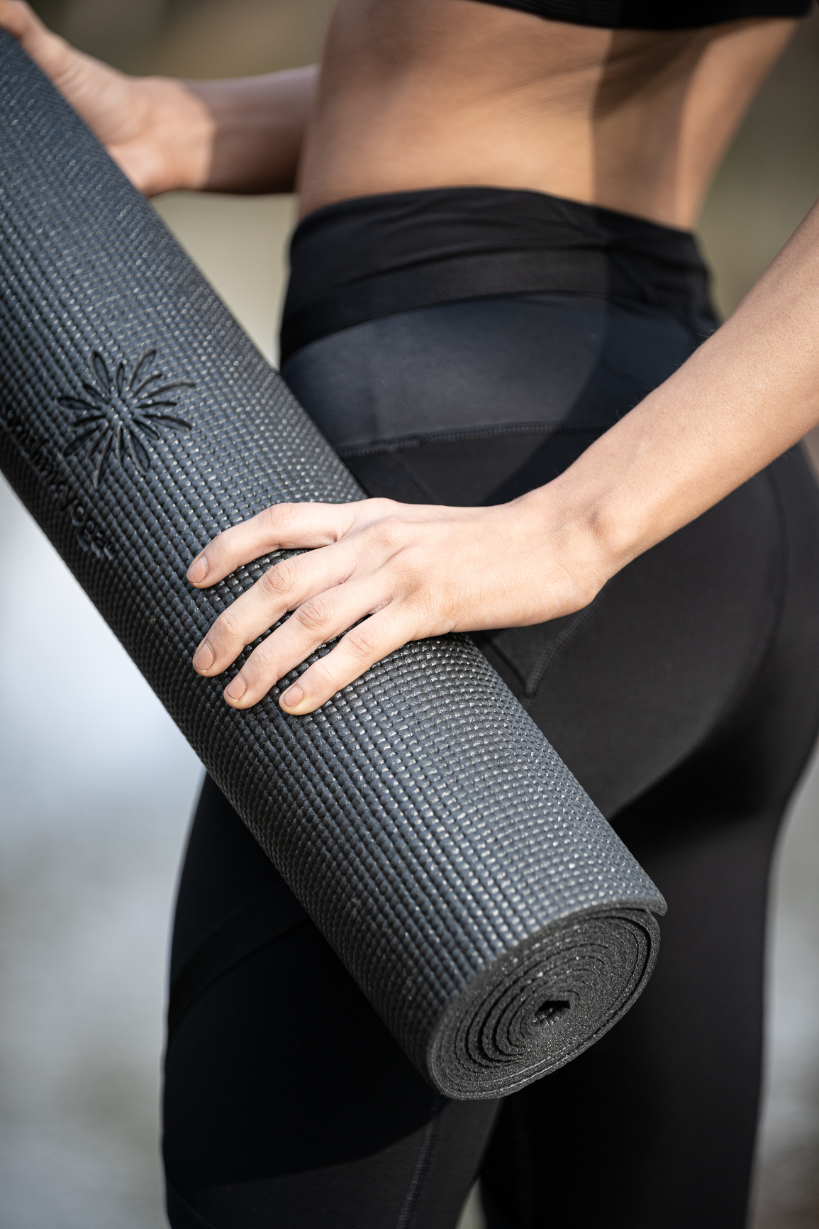 Black yoga mat